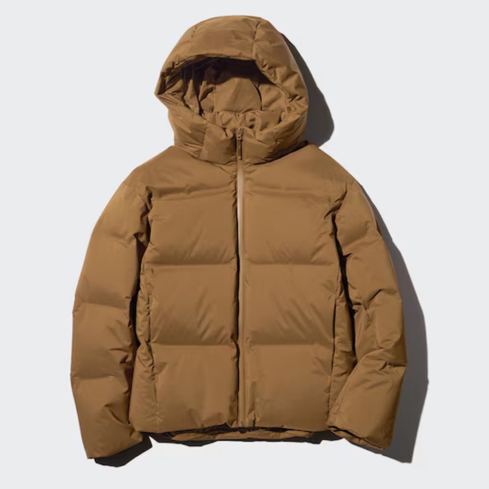 Muji Tan Hooded Puffer Jacket